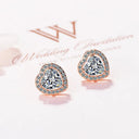 Starlight Elegance Silver Star Stud Earrings Dazzling Zircon Design