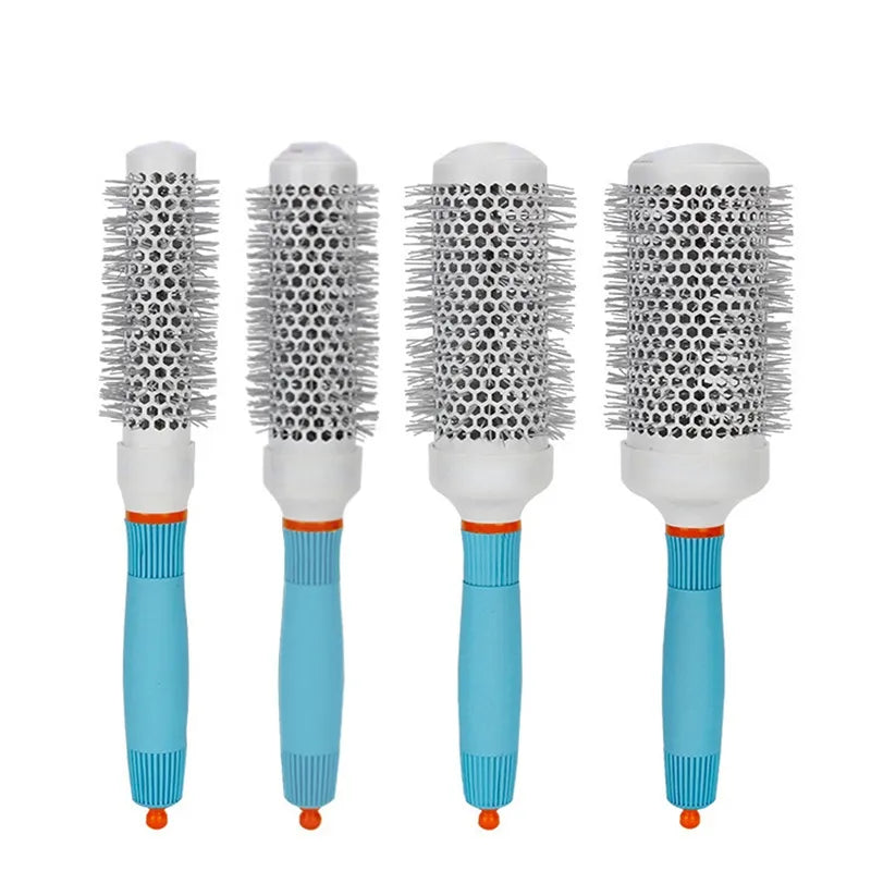 Hair Comb Professional Salon Hair Brush Hair Styling Hairbrush Hairdressing Comb Round Curly Hair Rollers Tools Blue  ourlum.com   