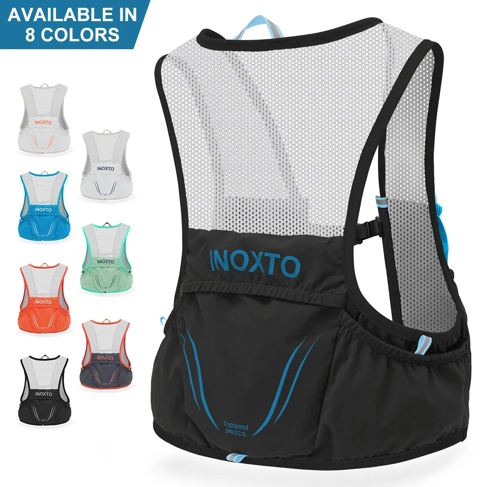 Ultra-Lightweight Hydration Vest Backpack for Running, Biking, and Hiking - 2.5L Capacity by INOXTO