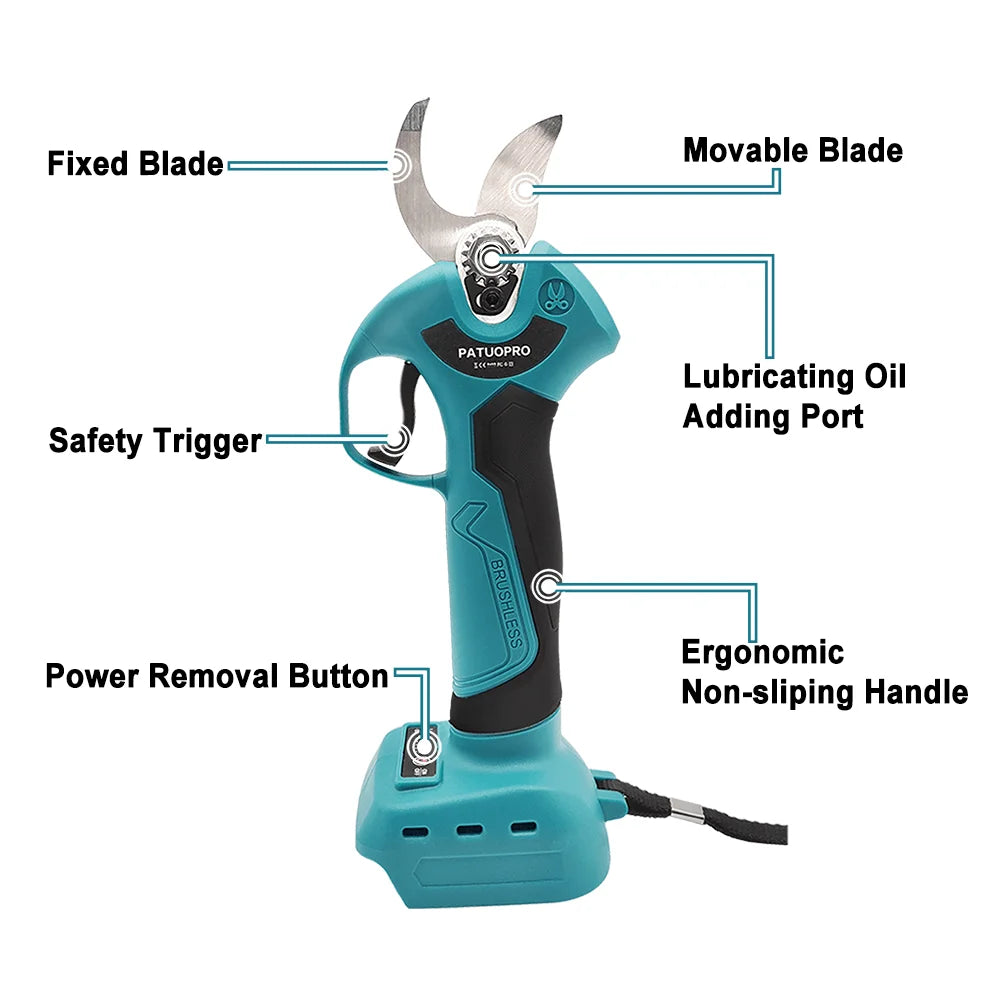 Cordless Electric Pruning Shears - Brushless Garden Cutter Compatible with Makita 18V Batteries (Battery Not Included)