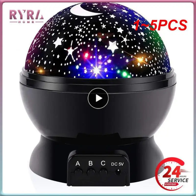 1~5PCS Starry Projector Night Light Rotating Sky Moon Projection Lamp Galaxy Night Lamps Starlight Christmas Lights for Child  ourlum.com   