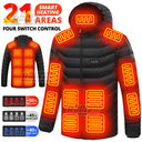 21 Areas Heated Jacket Winter USB Electric Heating Coat