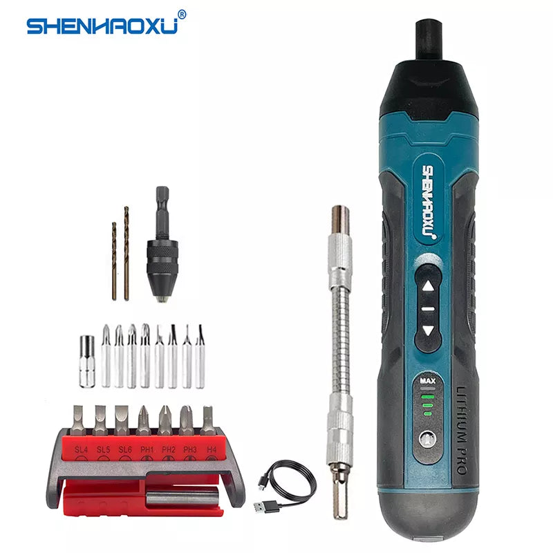 Cordless Electric Screwdriver Rechargeable 1300mah Lithium Battery Mini Drill 3.6V Power Tools Set Household Maintenance Repair  ourlum.com   