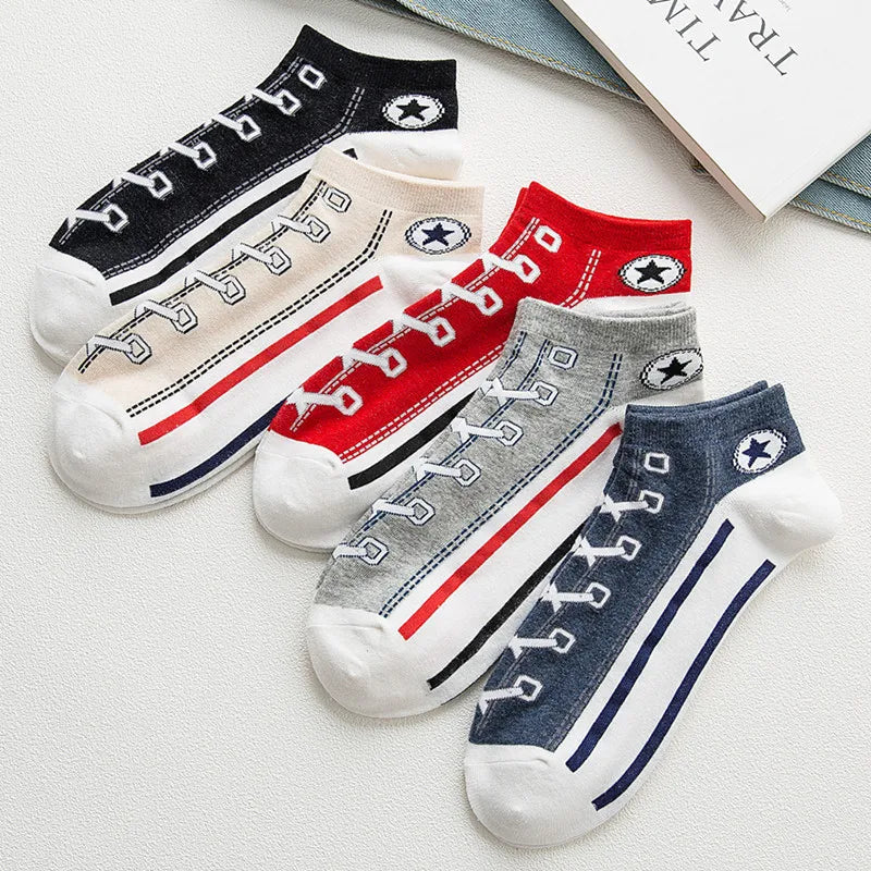 Harajuku Style Kawaii Shoe Print Ankle Socks - Trendy Gift for Women and Men  Our Lum   