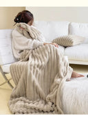 Soft And Cozy Toscana Rabbit Fur Blanket For Winter Warmth