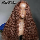 250% Density Chocolate Brown Water Wave HD Lace Wig