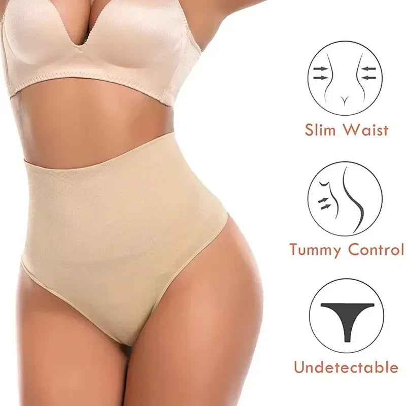 Tummy Control Seamless Thong Shapewear - 2Pc Body Shaper for Comfort & Style