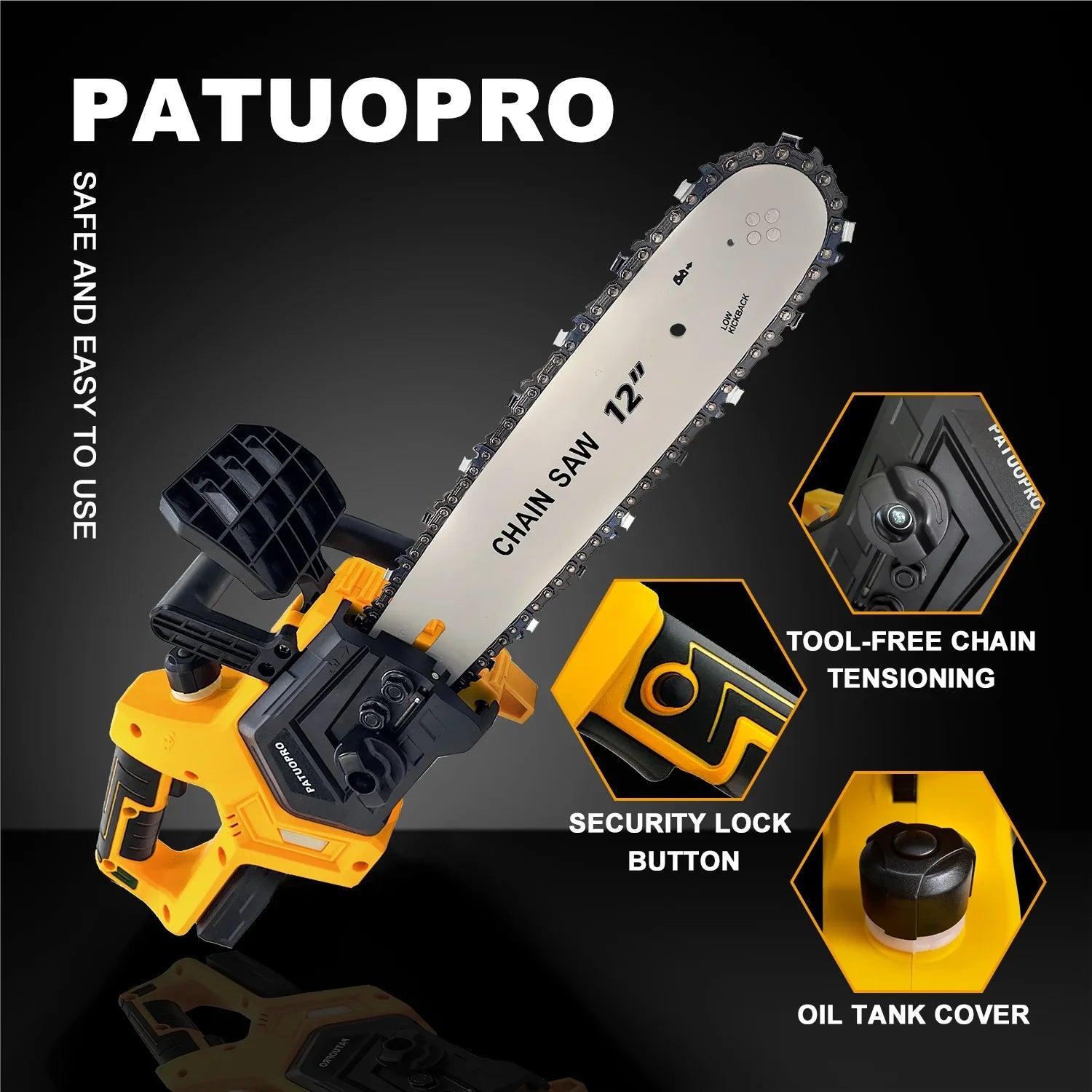 12Inch Cordless Brushless Chainsaw Battery Power Chain saw Electric Saw for Woodworking fit Makita 18v Battery  ourlum.com   