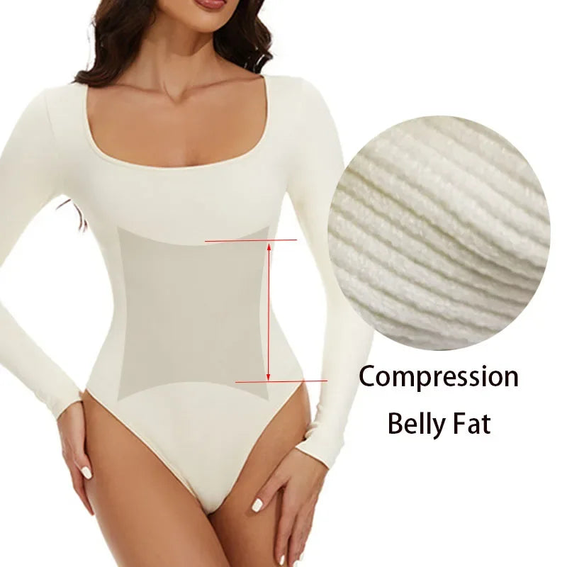 Seamless Tummy Control Bodysuit with Open Crotch & Waist Shaper for Women