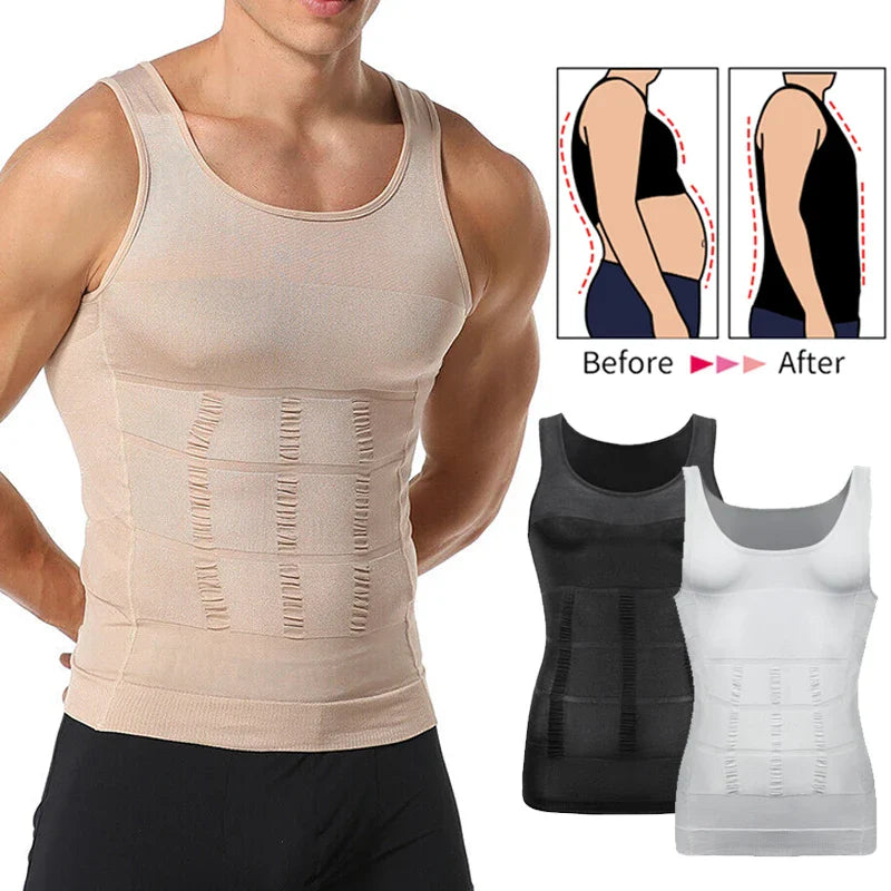 Men's Compression Tank Top - Slimming Body Shaper Vest for Workout & Tummy Control