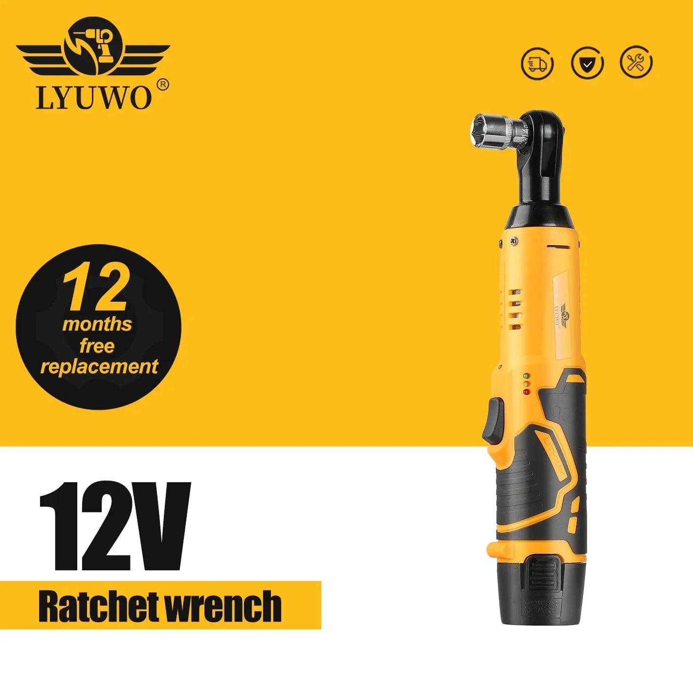 LYUWO 3/8 Rechargeable Electric , Ratchet Set, Angle Drill, Screwdriver To Remove Screw Nut, Automobile Maintenance Tool  ourlum.com   