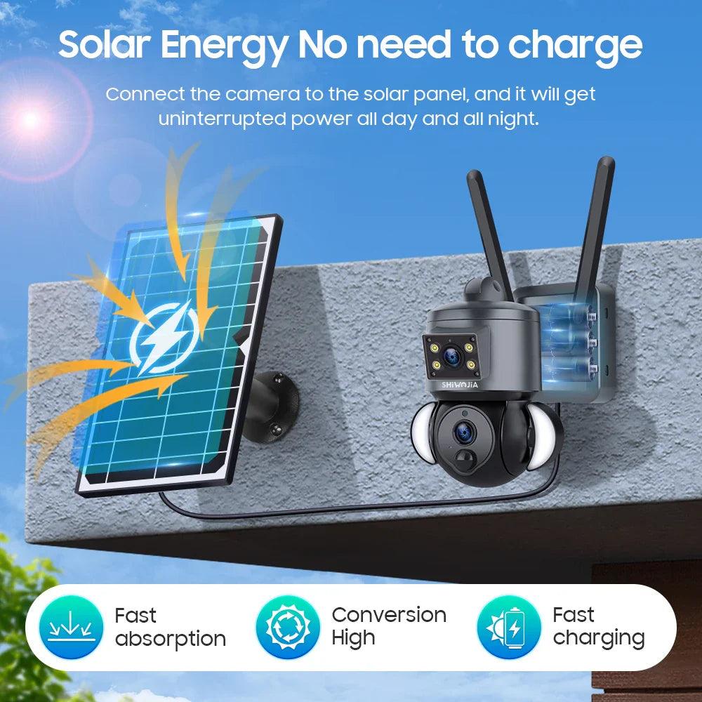 Solar Powered Outdoor Security Camera: AI Humanoid Tracking & Night Vision  ourlum.com   