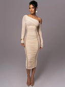 Elegant Mesh Backless Bodycon Dress For Sophisticated Women