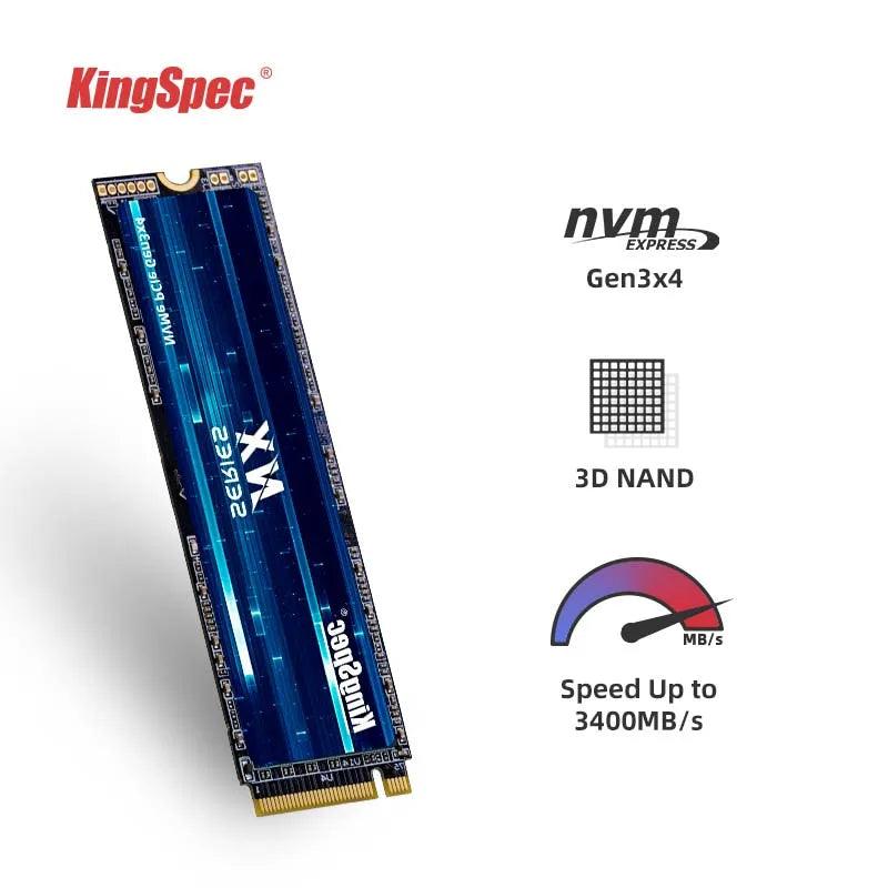Superior Performance KingSpec M.2 NVMe SSD - Choose from 512gb, 1TB, or 2TB - Ultra-Fast Speeds up to 3400MB/s  ourlum.com   