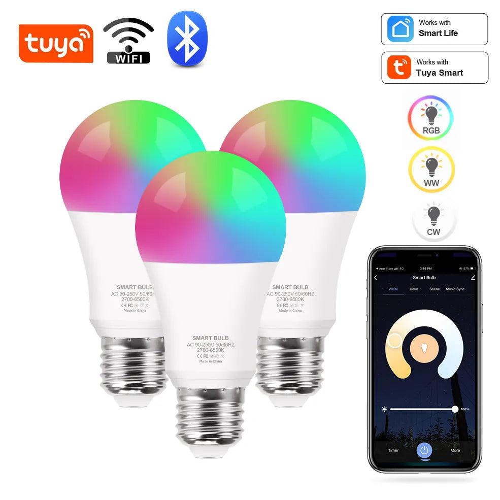 Smart RGB Wifi/Bluetooth Bulb - Voice Control Compatible LED Lamp for Alexa and Google Assistant - Energy-Efficient Smart Lighting Solution  ourlum.com   