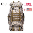 Large 80L/100L Tactical Backpack for Hiking and Camping