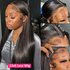 Luxury 13X4 HD Lace Frontal Wig - Brazilian Straight Human Hair for Women