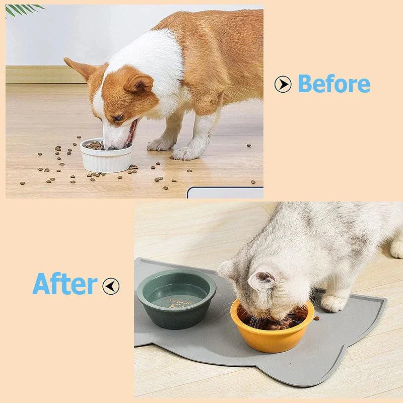 Silicone Pet Feeding Mat: Non-Stick Waterproof Puppy Tray Placemat  ourlum.com   