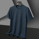 Summer O Neck Short Sleeve T-Shirts For Men Casual Waffle