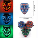 Halloween LED Purge Neon Light Up Mask With LED Gloves