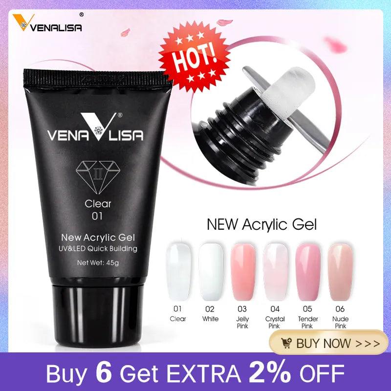 Venalisa Poly Gel Nail Kit: French Nail & Jelly Builder Extension - Nail Art Mastery