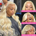 34 Inch Honey Blonde Body Wave Lace Front Wig Elegance