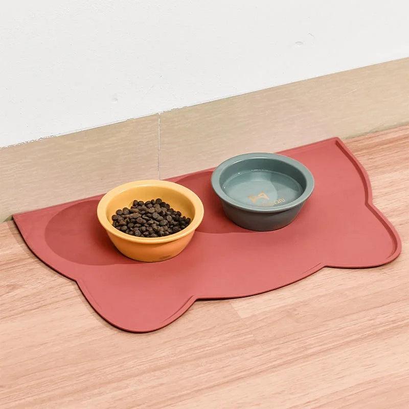 Silicone Pet Feeding Mat Non-Stick Waterproof Food Pad Puppy Tray Placemat  ourlum.com   