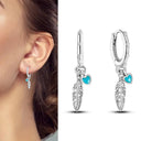 925 Sterling Silver Heart Earrings with Zircon Stones - Elegant Women's Jewelry  ourlum.com PTE046  