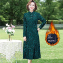 Middle-Aged Jacquard Dress Stylish Autumn Essential Attire