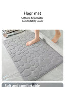 Embossed Pebble Bath Rug Non-Slip Memory Foam Mat 24x17