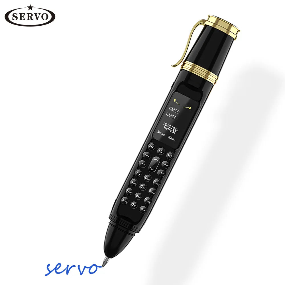 SERVO BM111 Mobile Phone Pen Dual SIM Camera Fan Bluetooth Dialer Radio Recorder Magic Voice Cellphone