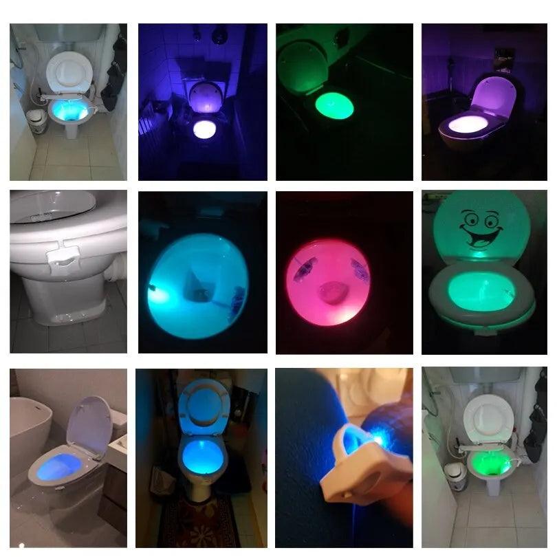 LED Motion Sensor Toilet Night Light: 8 Colors Bowl Lighting  ourlum.com   