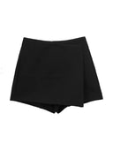 Vintage Asymmetric Skort Retro High Waist Chic Comfortable