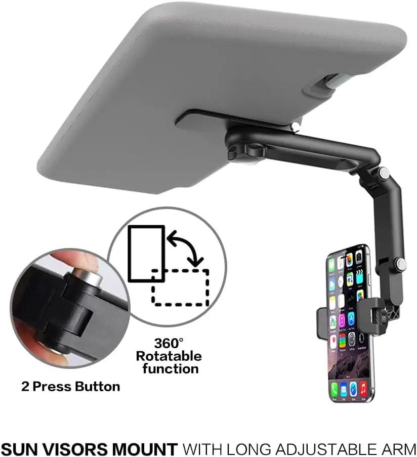 Car Sun Visor Phone Holder: 360° Rotating Multifunctional Mount for iPhone/Samsung/Android  ourlum.com   