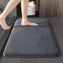 Thickened Solid Color Bathroom Flannel Foot Mat Non-Slip