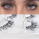 NEW 3Pairs Mink Lashes 3D Mink Eyelashes Invisible Band Natural Black Mink False Eyelash Full Strip cilios posticos Reusable  ourlum.com   