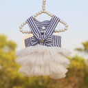 Royalty Ruffle Dog Dress: Elegant Lace Skirt for Stylish Summer Pet Fashion  ourlum.com stripe dress XS 