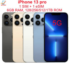 Apple iPhone 13 Pro 5G Smartphone - 128GB/256GB/512GB/1TB, 6.1" OLED, A15 Chip, Face ID, Unlocked, 98% New