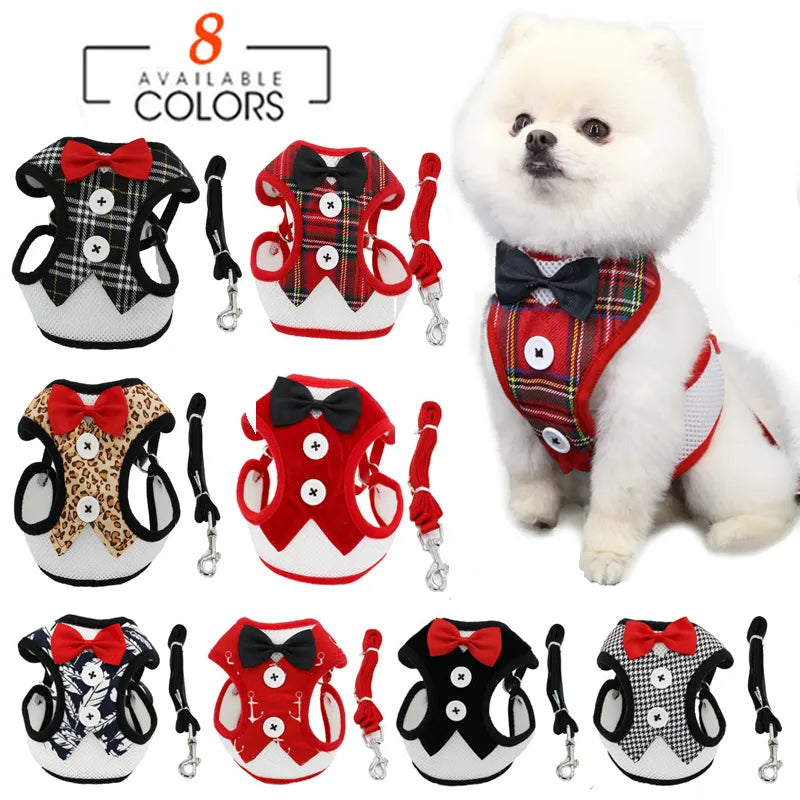 Elegant Bow Christmas Pet Harness for Small Medium Dogs & Cats  ourlum.com   