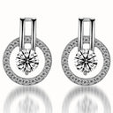 Starlight Elegance Silver Star Stud Earrings Dazzling Zircon Design