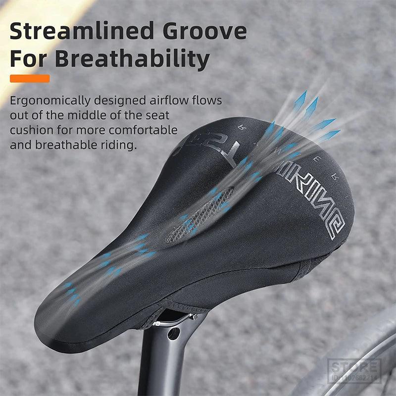 WEST BIKING Comfortable Road Bike Seat Cover MTB Gel Filled Memory Foam Hollow Mesh Breathable Saddle  Non-Slip