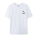 Minimalist Smile Face Style Graphic Print Tops Men T-Shirt