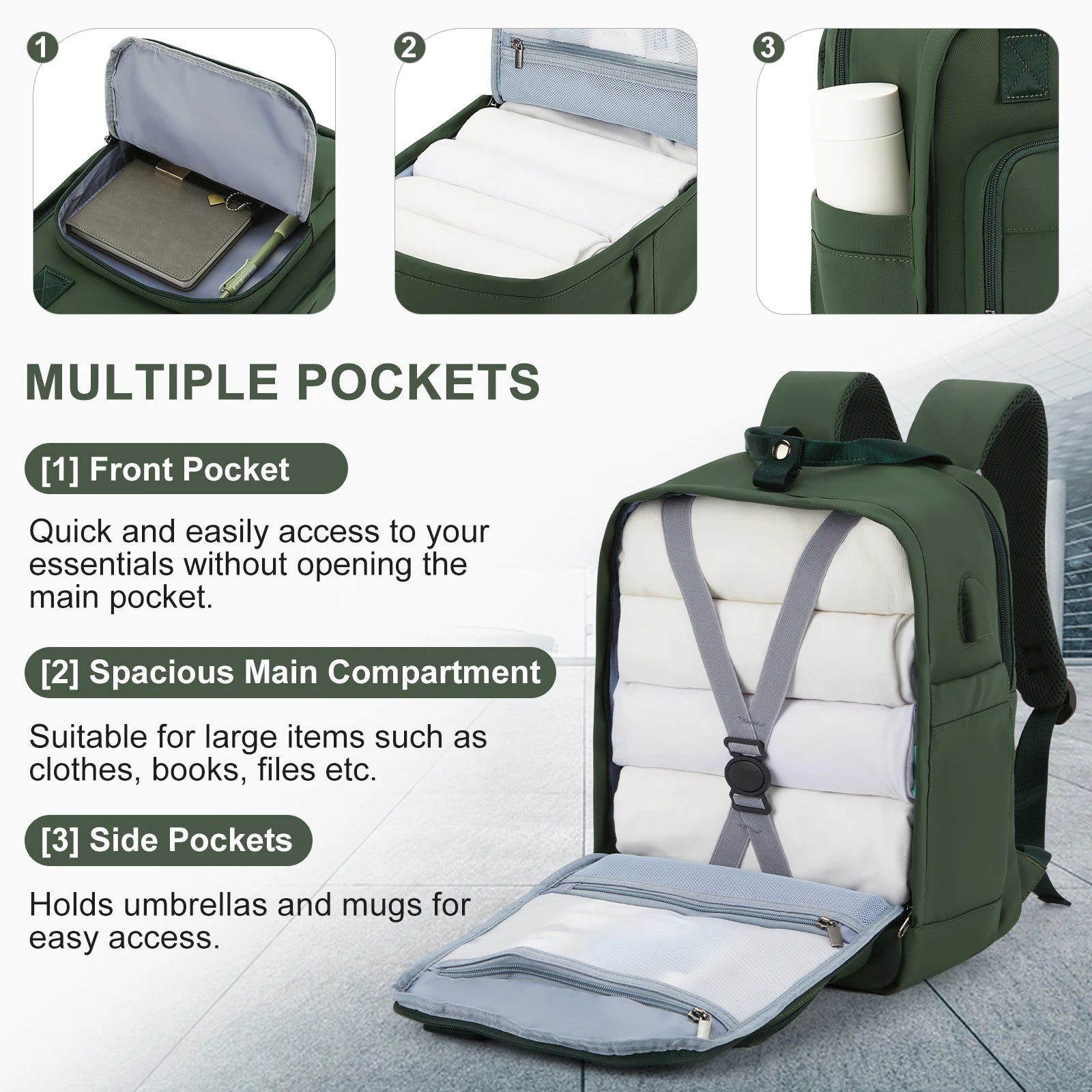 Travel Backpack Shoulder Bag Waterproof Backpack Lightweight Large-Capacity Duffel Bag Women's Backpack USB Charging Laptop Bag