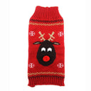 Cozy Snowman Print Winter Pet Sweater for Dogs and Cats  ourlum.com Red Deer XXS 