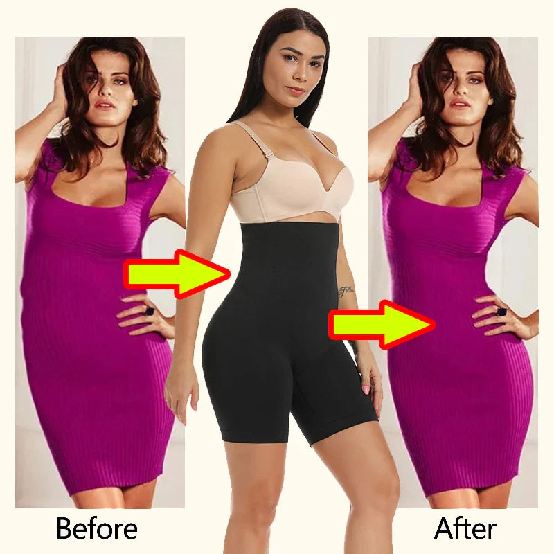 High Waisted Shapewear Shorts for Women - Tummy Control & Butt Lifter