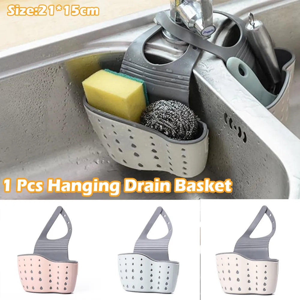 Kitchen Sink Rack Strainer Sponge Storage Basket: Efficient, Durable, Space-Saving  ourlum.com Pink  