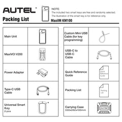 Autel MaxiIM KM100 Key Fob Programming Tool - Advanced Immobilizer with 2 Free Autel IKEYs for Rapid 60s Key Generation