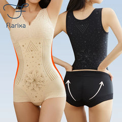 Flarixa Seamless Waist Trainer Shapewear for Women - Tummy Control Bodysuit Plus Size