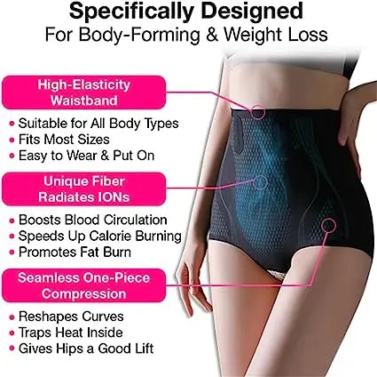 Ice Silk Lumbar Pad Ion Fiber Women Tummy Control Sculpt Underwear High Waisted Body Shaper Briefs Firm Pant Waist Corset