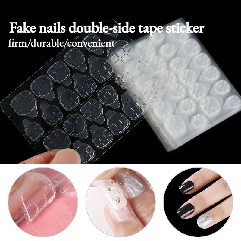 1/3/5/10/20 Sheets False Nails Sticker Transparent Double-Side Adhesive Tapes Press on Fake Nail Tip Extension Stick Makeup Tool  ourlum.com   